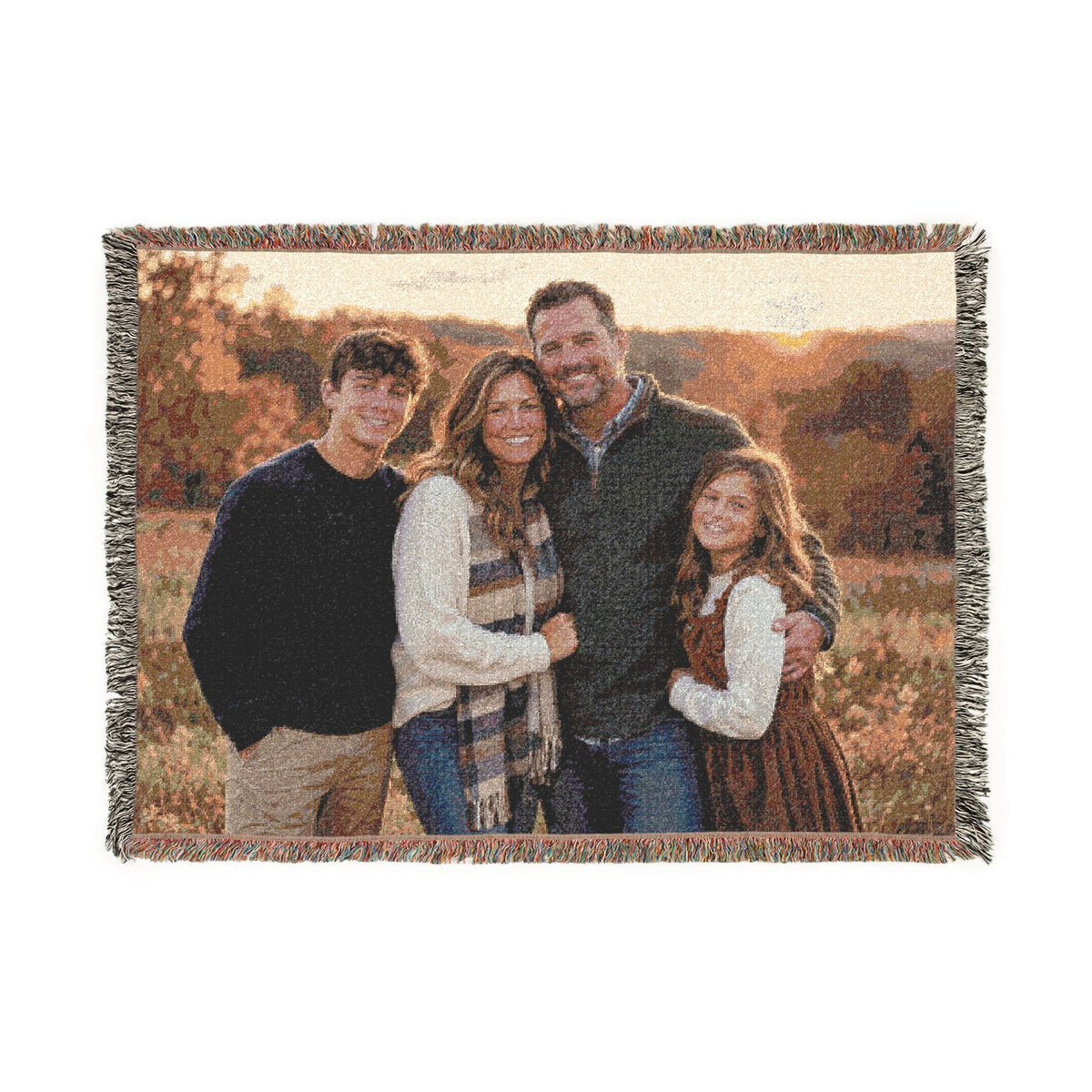 Personalized Family Photo Woven Blanket